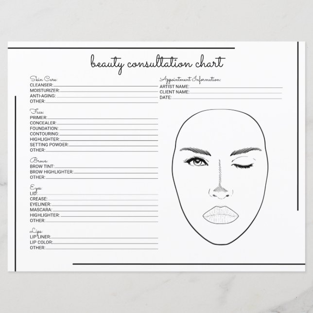 White Black Border Script Logo Beauty Consultation (Front)