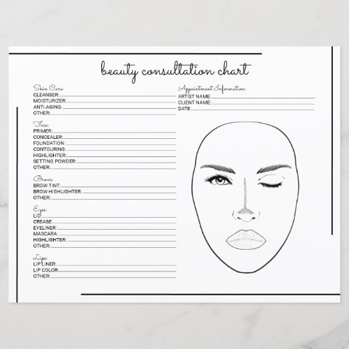 White Black Border Script Logo Beauty Consultation