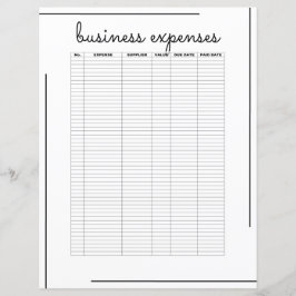 White Black Border Script Logo Business Expenses
