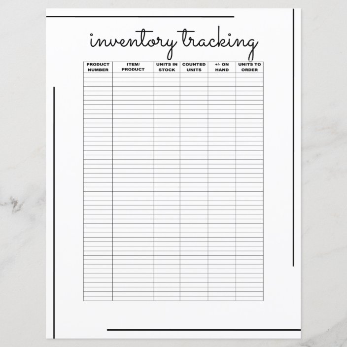 White Black Border Script Logo Inventory Tracking | Zazzle.com