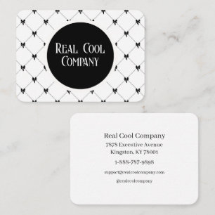 White & Black Bow Monogram Business Card