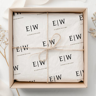 White Black Branded Business Company Packaging Tissue Paper