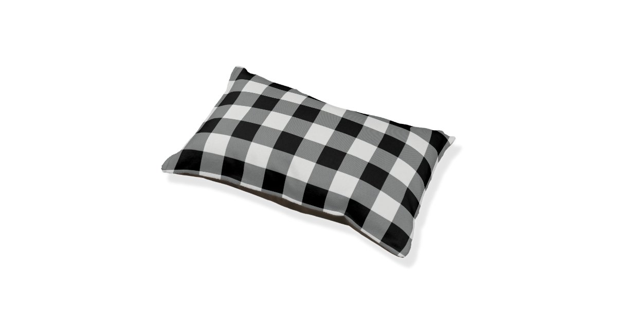 White Black Buffalo Check Rustic Pet Bed Zazzle Com