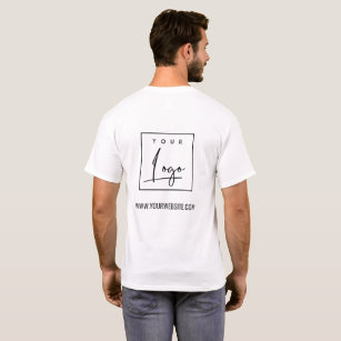 White Black Business Add Your Logo Name Website T-Shirt