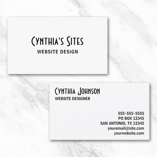 Customizable White &amp; Black Business Card