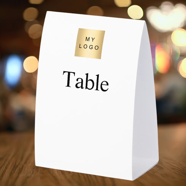 White black business logo table numbers DIY Paper Table Tent (Creator Uploaded)
