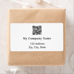 White black business qr code return address label