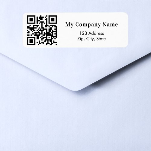 White black business qr code return address label