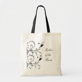 White Black Butterfly Scroll Mother of the Bride B Tote Bag