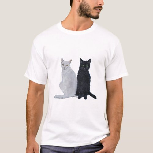 White  Black Cats T_Shirt