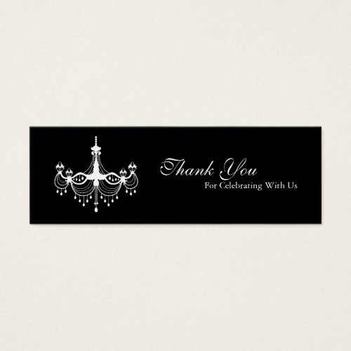 White &amp; Black Chandelier Favour Tag Business Card Templates