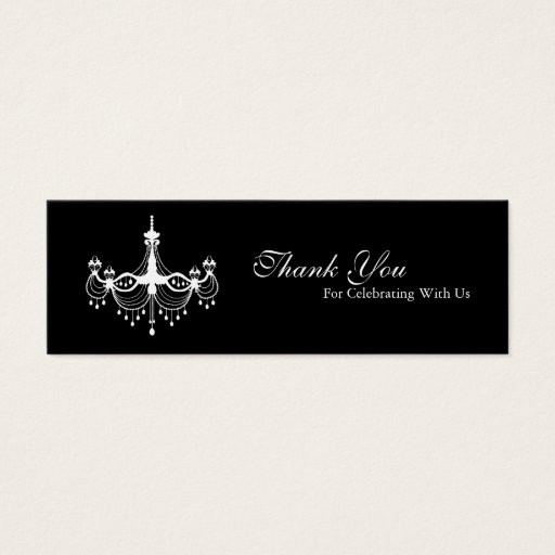 Customizable White &amp; Black Chandelier Favour Tag Business Card Templates