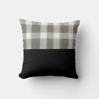 White & black checkered throw pillow