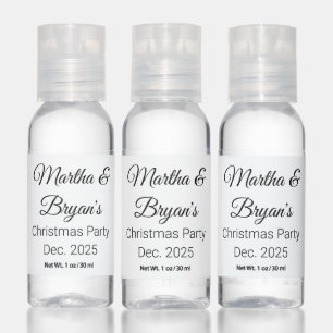 White & Black Christmas Party Hand Sanitizer