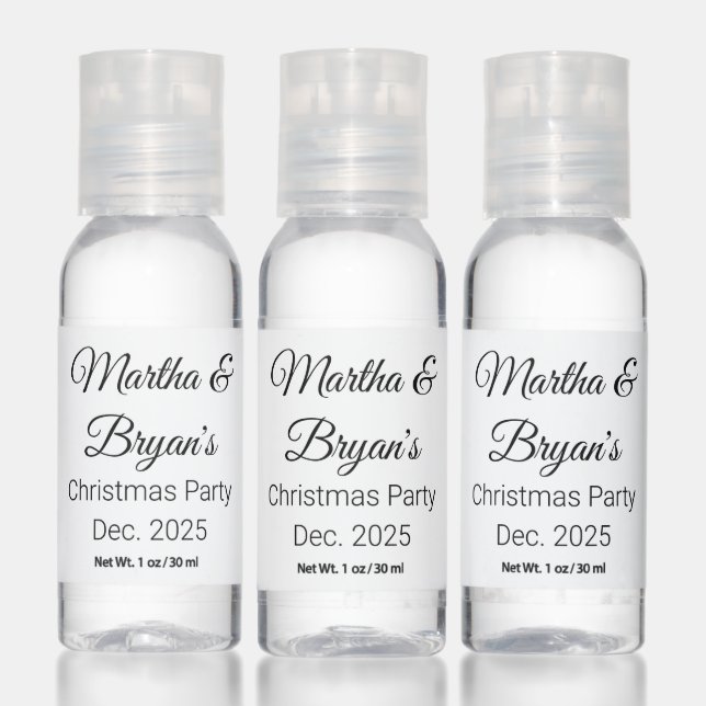 White & Black Christmas Party Hand Sanitizer (Set)