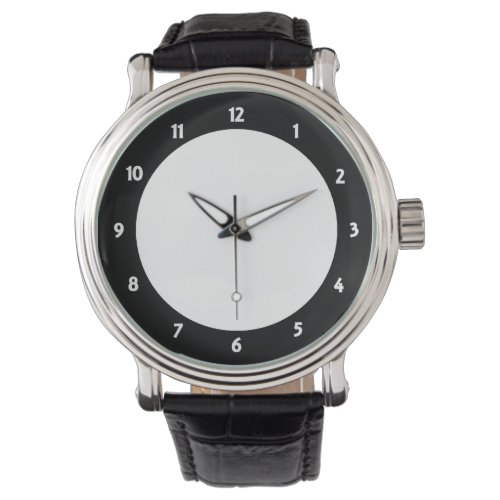 White Black Clock Face Custom Watch