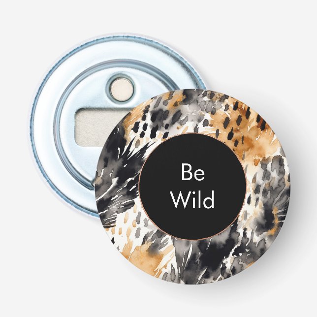 White Black Cream Leopard Animal   Bottle Opener (Front)