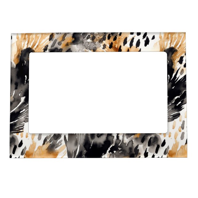 White Black Cream Leopard Animal   Magnetic Frame (Front)