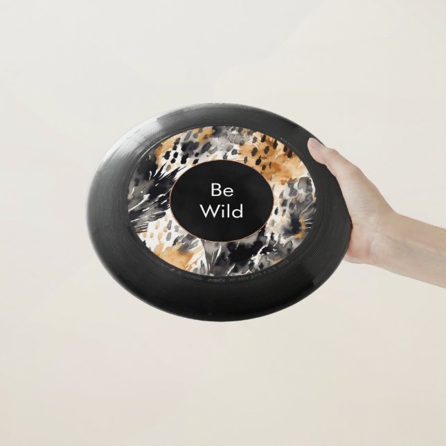 White Black Cream Leopard Animal   Wham-O Frisbee (In Hand)
