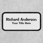 White Black Custom Text Name Title Recktangle Patch