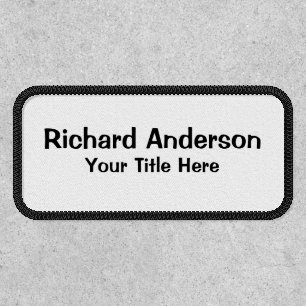 White Black Custom Text Name Title Recktangle Patch