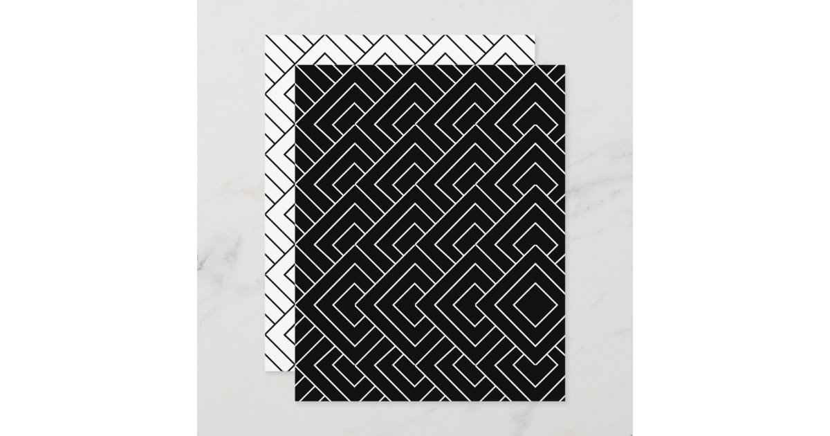 Abstract Black Wavy Lines White Scrapbook Paper