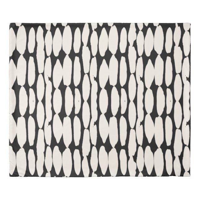 White black dot pattern. shibori circle seamless.  duvet cover (Front)