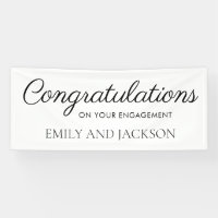 White Black Elegant Script Engagement
