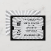 White + Black Event Ticket, Lg Business Card Size (Front/Back)