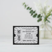 White + Black Event Ticket, Lg Business Card Size (Standing Front)