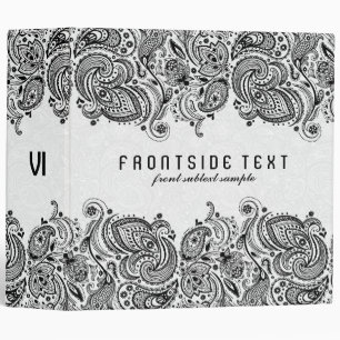 White & Black Floral Paisley Lace Binder