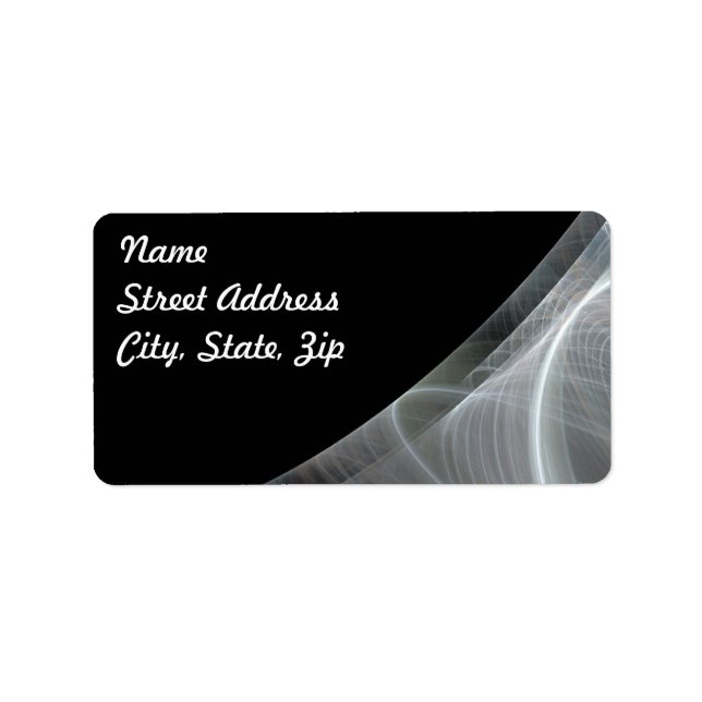 White & Black Fractal Background Address Sticker (Front)
