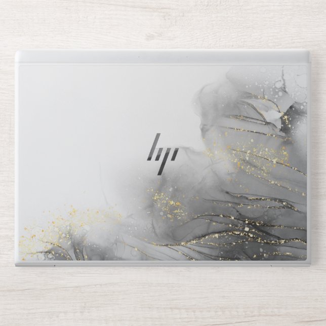 White & Black glitter Marble  HP Laptop Skin (Front)
