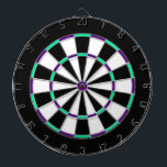 White, Black, Green and Blue Metal Cage Dartboard<br><div class="desc">White,  Black,  Green,  and Blue Metal Cage Dartboard with black by the numbers will give hours of fun to your man cave. Though this can be for anyone in the family to use. Colors of red,  brown,  blue,  gold,  and more are in an array of majestic colors.</div>