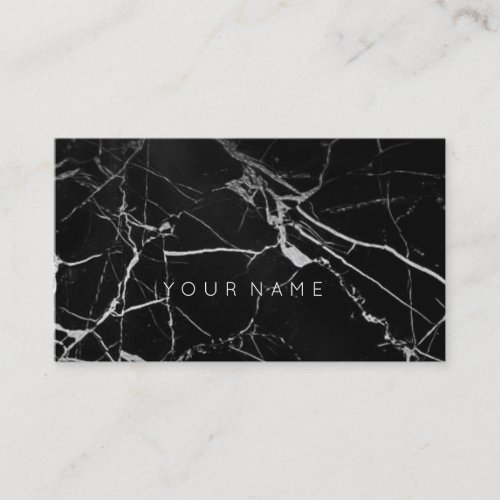 White Black Grungy  Marble Vip Business Card