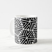 White Black Hexagon Honeycomb Triangles Pattern
