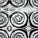 White &amp; Black Hypnotic Swirl Art Fabric