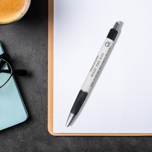 White black inspirational quote graduation pen (Creator Uploaded)