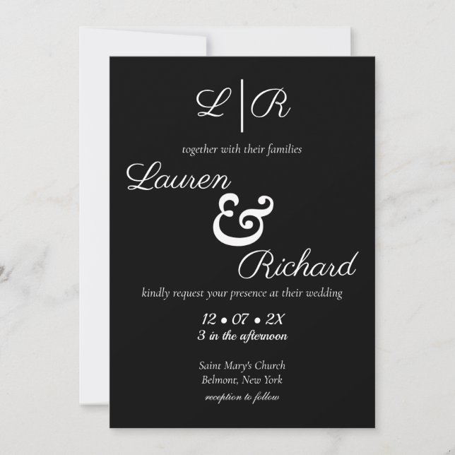 White & Black Invitation (Front)