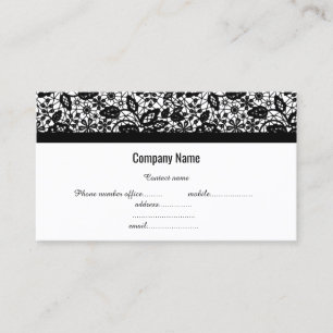 WHITE BLACK LACE COMPANY BUSINESS CARD