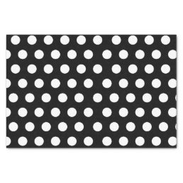White &amp; Black Large Medium Polka Dot Party Tissue Paper