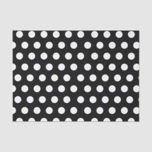 White & Black Large Medium Polka Dot Party Tissue Paper