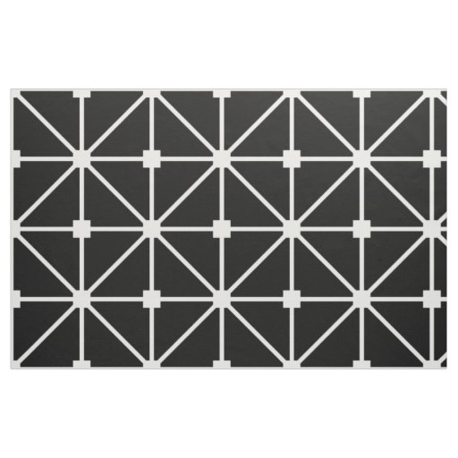 White Black Lattice Pattern Fabric