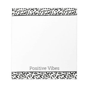 White Black Leopard Print    Notepad