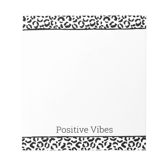 White Black Leopard Print    Notepad (Front)