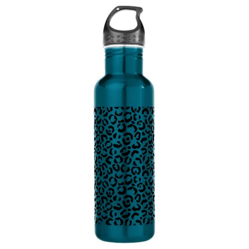 White Black Leopard Print    Stainless Steel Water Bottle