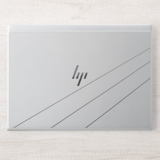 White Black line Marble HP Laptop Skin