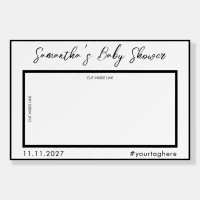 White Black Line Photo Booth Selfie baby shower