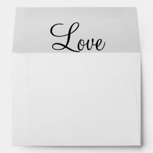 White Black Love Wording Wedding Envelopes