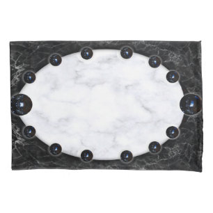 White & Black Marble Sphere Graphics Pillow Case